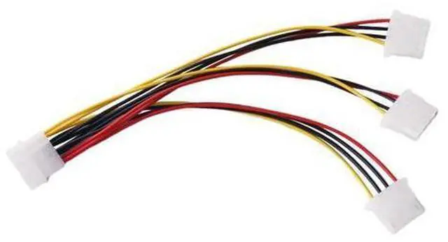 Alt view image 4 of 6 - High Quality 4Pin IDE Power Cables HY1578 4 Pin Molex Male to 3 port Molex IDE Female Power Supply Splitter Adapter Cable
