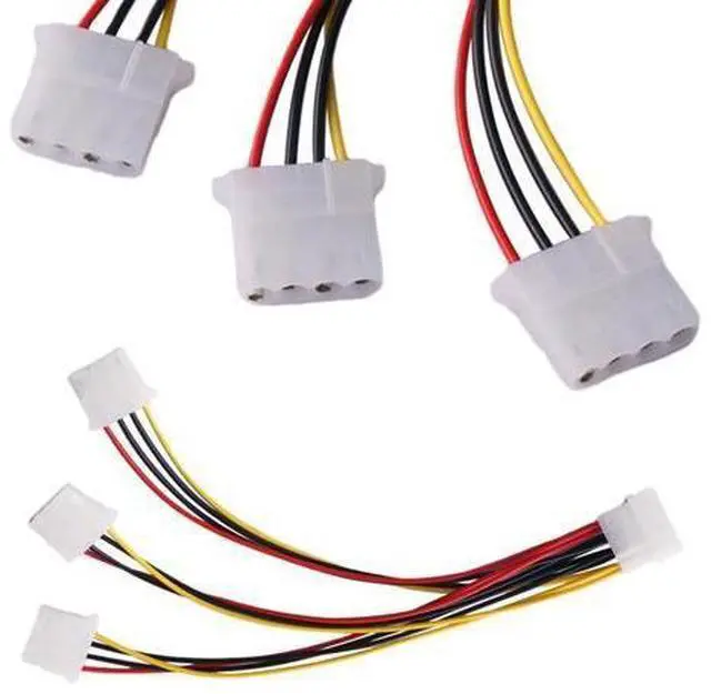 Alt view image 2 of 6 - High Quality 4Pin IDE Power Cables HY1578 4 Pin Molex Male to 3 port Molex IDE Female Power Supply Splitter Adapter Cable