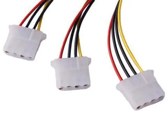 Alt view image 6 of 6 - High Quality 4Pin IDE Power Cables HY1578 4 Pin Molex Male to 3 port Molex IDE Female Power Supply Splitter Adapter Cable