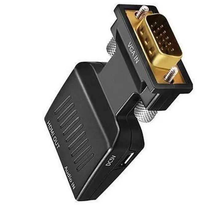 Main image of VGA to HDMI Adapter 1080p VGA Male to HDMI Female Video Audio Converter with USB Cable and 35mm Audio Cable for PC Monitor Projector TV