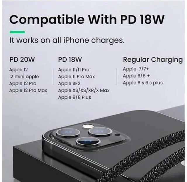 Alt view image 3 of 6 - 2in1 60W/20W PD USB Type C Cable for iPhone 13 12 11 Pro XS XR Fast Charging Charger for MacBook Type C USB C Data Wire Cord 1m