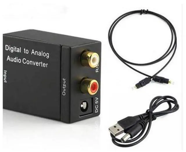 Main image of Digital to Analog Audio Converter Adapter Digital Optical Fiber Coaxial RCA Toslink Signal to Analog Audio Converter RCA for DVD