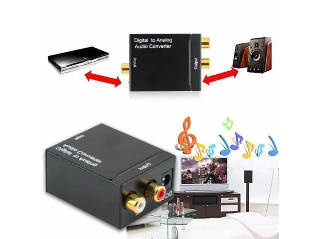 Alt view image 2 of 2 - Digital to Analog Audio Converter Adapter Digital Optical Fiber Coaxial RCA Toslink Signal to Analog Audio Converter RCA for DVD