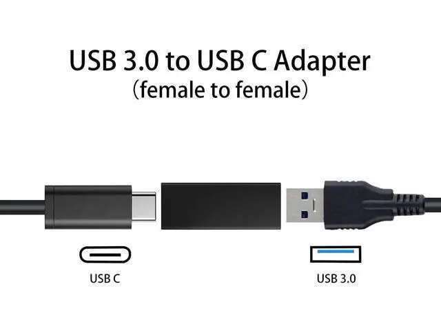 Alt view image 4 of 7 - USB C to USB 3.0 Adapter USB C Female to USB Female Adapter USB C Female to USB 3.0 Female Adapter Connector USB to USB C Adapter Compatible with MacBook Pro Laptop 2 Pack (Black)