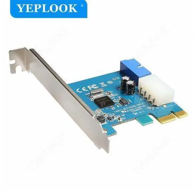 Main image of PCI-E x1 Expansion Card PCIe to 19Pin/20Pin + Large 4Pin IDE Power Connector External to Internal Adapter Card NEC720200 Chipset
