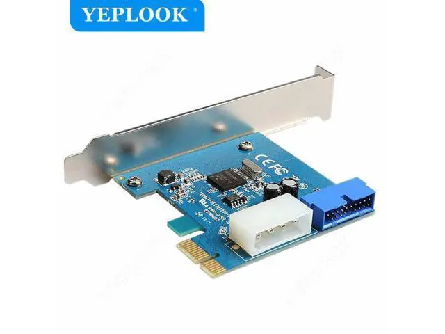 Alt view image 2 of 6 - PCI-E x1 Expansion Card PCIe to 19Pin/20Pin + Large 4Pin IDE Power Connector External to Internal Adapter Card NEC720200 Chipset