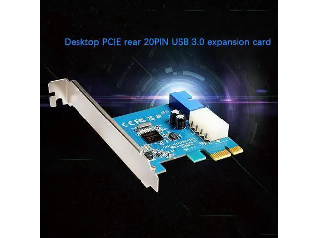 Alt view image 4 of 6 - PCI-E x1 Expansion Card PCIe to 19Pin/20Pin + Large 4Pin IDE Power Connector External to Internal Adapter Card NEC720200 Chipset