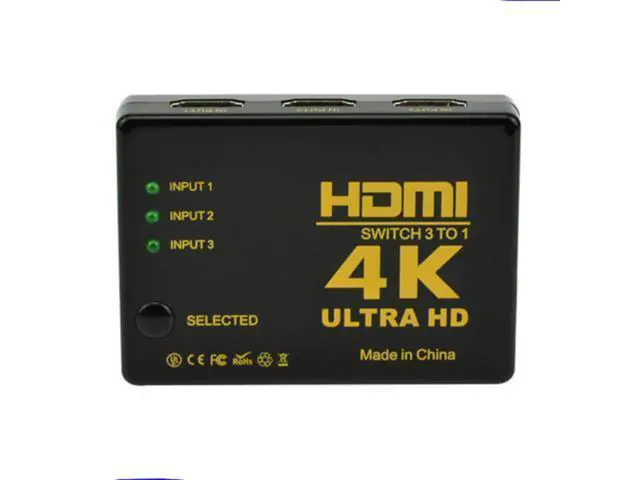 Alt view image 2 of 3 - HDMI-compatible Switch 4K Switcher 3 In 1 Out HD 1080P Video Cable Splitter 1x3 Hub Adapter Converter for PS4/3 TV Box HDTV PC