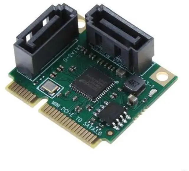 Alt view image 3 of 3 - 2 Ports Hard Extension Mini PCI-E to Dual Adapter Converter Card