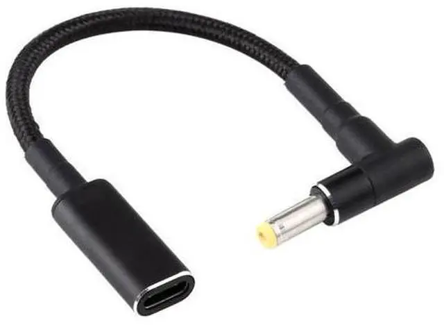 Main image of PD 100W 18.5-20V 4.8 x 1.7mm Elbow to USB-C / Type-C Adapter Nylon Braid Cable