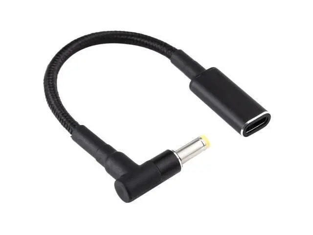 Alt view image 3 of 5 - PD 100W 18.5-20V 4.8 x 1.7mm Elbow to USB-C / Type-C Adapter Nylon Braid Cable