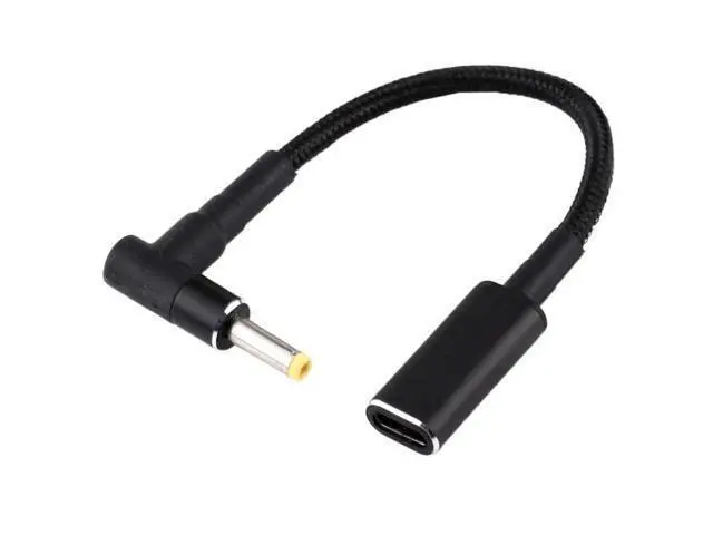 Alt view image 2 of 5 - 4.0 x 1.7mm Elbow to USB-C / Type-C Adapter Nylon Braid Cable