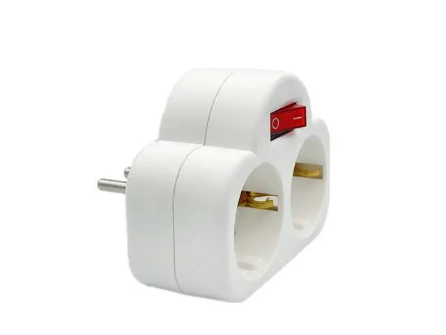 Alt view image 3 of 6 - 1Pc Durable ABS EU Standard Multiple Plug 16A 250V Double Socket Conversion Socket With Outlet Switch Plug Power Adapter Socket