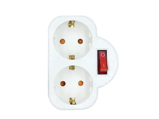 Alt view image 5 of 6 - 1Pc Durable ABS EU Standard Multiple Plug 16A 250V Double Socket Conversion Socket With Outlet Switch Plug Power Adapter Socket