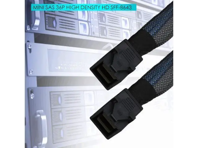 Alt view image 2 of 6 - 0.5m/1m Internal Mini SAS SFF-8643 to SFF-8643 Cable Mini SAS HD SFF 8643 Cable Adapter Support RAID Controller for Computer Hard Disk Server TV Projector (0.5m)