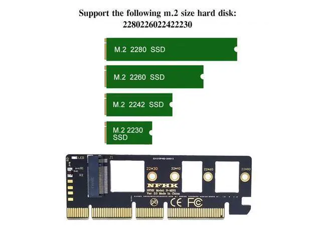 Alt view image 5 of 5 - M Sleutel Nvme Ahci Ssd Voor 110Mm 80mm Ssd Adapter Nvme Ngff 3.0 Adapter Add X4 Pcie Ssd Naar Card X16 On Cards M.2