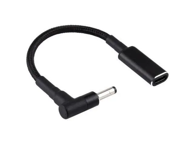 Alt view image 3 of 5 - PD 100W 18.5-20V 4.0 x 1.35mm Elbow to USB-C / Type-C Adapter Nylon Braid Cable