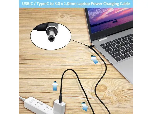 Alt view image 6 of 6 - USB-C / Type-C to 3.0 x 1.0mm Laptop Power Charging Cable, Cable Length: about 1.5m