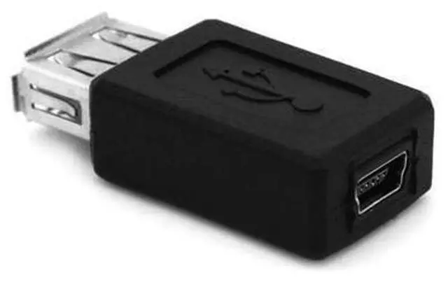 Main image of Usb para mini usb conversor de adaptador usb 2.0 um fêmea para mini-b adaptador fêmea de 5 pinos