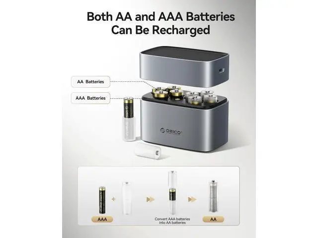 Alt view image 4 of 5 - AAA to AA Battery Adapter 8 Pack Battery Converter Cases Holder Shell for AAA Battery with Metal Contacts on Bottom