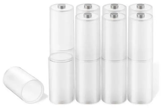 Main image of AAA to AA Battery Adapter 8 Pack Battery Converter Cases Holder Shell for AAA Battery with Metal Contacts on Bottom