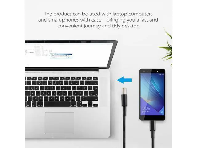 Alt view image 6 of 6 - PD 100W 7.9 x 5.0mm Male to USB-C / Type-C Male Nylon Weave Power Charge Cable, Cable Length: 1.7m