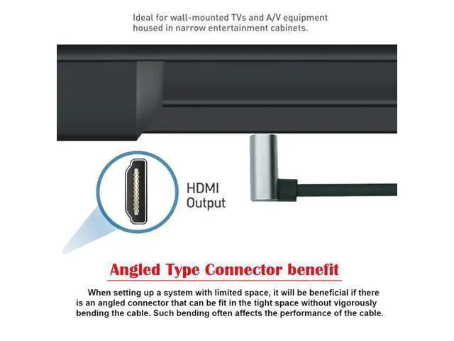 Alt view image 7 of 7 - Cable HDMI 2.1 Male to HDMI Male 8K 60hz Stretch Coiled Cable Up Angled 90 Degree for HDTV Computer Laptop Monitor