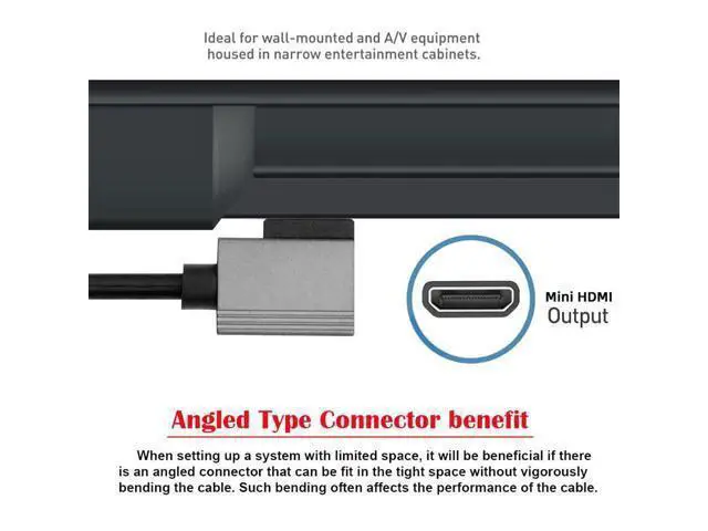 Alt view image 7 of 7 - Cable Mini HDMI 2.1 Male to HDMI Male 8K 60hz Stretch Coiled Cable Left Angled 90 Degree for HDTV Computer Laptop Monitor