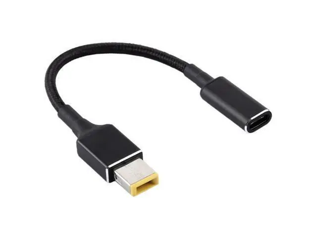 Alt view image 3 of 3 - PD 100W 18.5-20V Big Square USB to USB-C / Type-C Nylon Braid Cable for Thinkpad/ThinkBook/Xiaoxin, Length: about 30cm