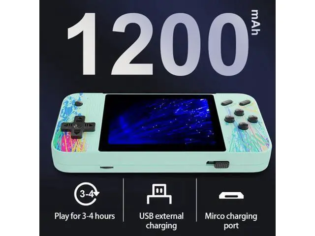 Alt view image 6 of 7 - G3 Macaron 3.5 inch Screen Handheld Game Console Built-in 800 Games Single Player / Green (Green)