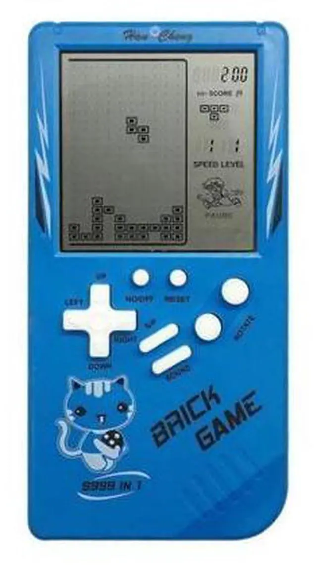 Main image of Large Screen Retro Children Handheld Game Console (Blue) Black