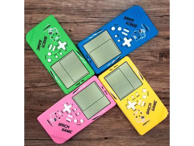 Alt view image 7 of 7 - Large Screen Retro Children Handheld Game Console (Blue) Black