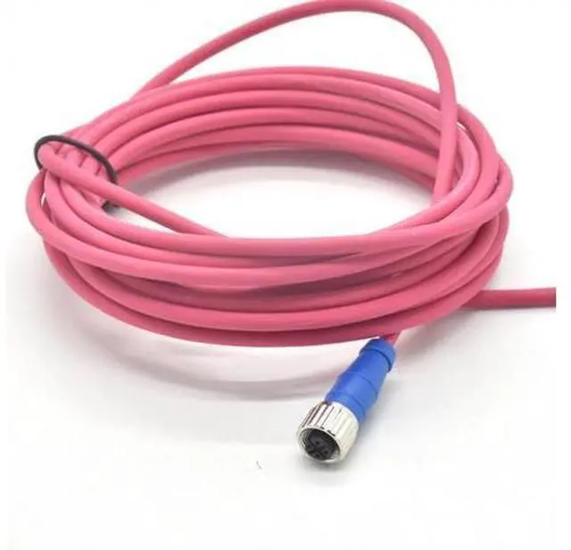 Main image of Red Wire Solid Copper PUR Cable M12 4P/8P Waterproof and Fireproof Connector-industrial Automation Connector