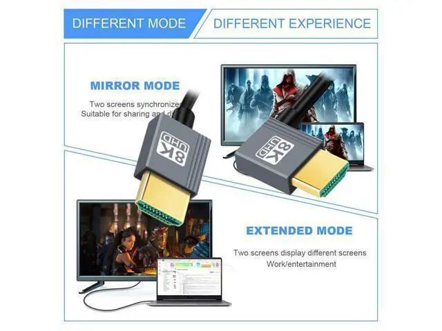 Alt view image 5 of 7 - Cable HDMI 2.1 Male to HDMI Male 8K 60hz Stretch Coiled Cable Left Angled 90 Degree for HDTV Computer Laptop Monitor
