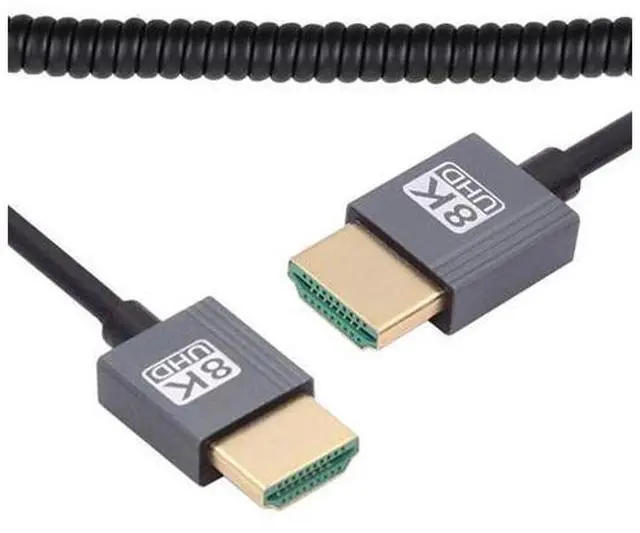 Main image of Cable HDMI 2.1 Male to HDMI Male 8K 60hz Stretch Coiled Cable for HDTV Computer Laptop Monitor (100cm)