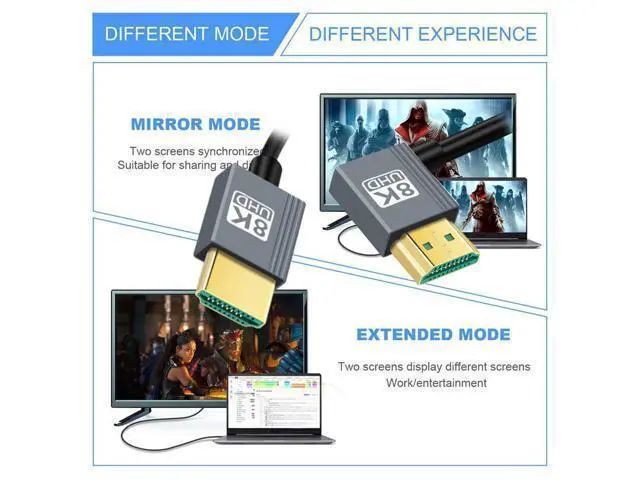 Alt view image 5 of 7 - Cable HDMI 2.1 Male to HDMI Male 8K 60hz Stretch Coiled Cable Right Angled 90 Degree for HDTV Computer Laptop Monitor
