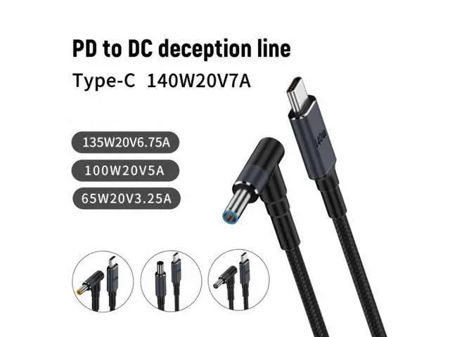 Alt view image 3 of 7 - 1.8m 140W Type-C to DC Laptop Charging Cable, Model:DC5.5x2.1mm 28V5A