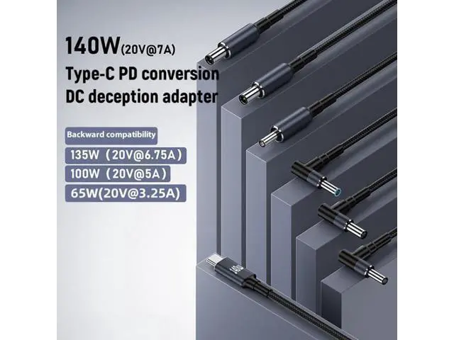 Alt view image 2 of 7 - 1.8m 140W Type-C to DC Laptop Charging Cable, Model:DC5.5x2.1mm 28V5A