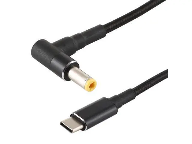 Alt view image 2 of 5 - PD 100W 5.5 x 2.5mm Male Elbow to USB-C / Type-C Male Nylon Weave Power Charge Cable, Cable Length: 1.7m
