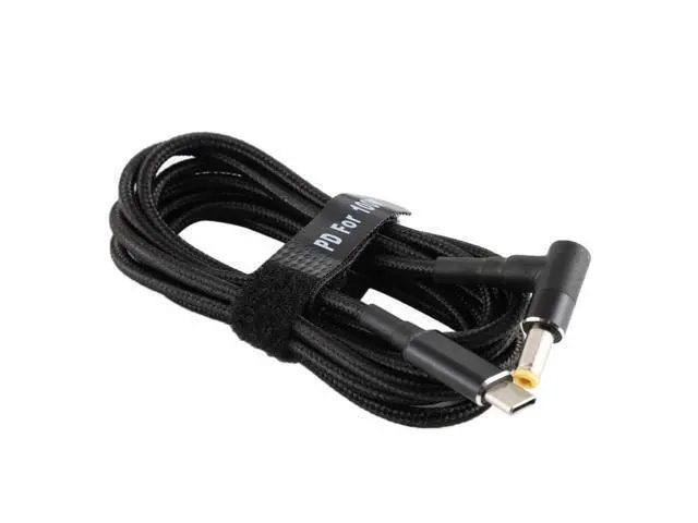 Alt view image 3 of 5 - PD 100W 5.5 x 2.5mm Male Elbow to USB-C / Type-C Male Nylon Weave Power Charge Cable, Cable Length: 1.7m