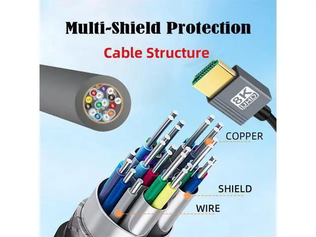 Alt view image 6 of 7 - Cable HDMI 2.1 Male to HDMI Male 8K 60hz Stretch Coiled Cable for HDTV Computer Laptop Monitor (100cm)