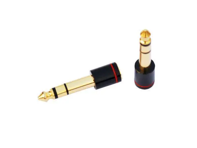 Alt view image 2 of 3 - Plug macho banhado a ouro de 6.35mm 1/4 ", cabo de entrada fêmea de 1/4mm para fone de ouvido estéreo, adaptador de áudio trs 3.5 para 1/8