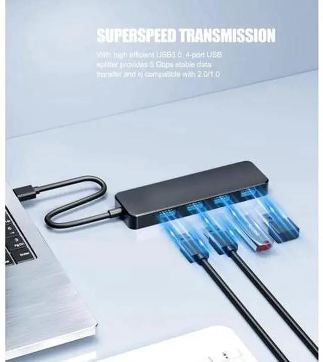 Alt view image 4 of 7 - USB Hub 3.0 4-Port USB 3.0 Hub Multi USB Port Expander for Laptop Xbox Flash Drive Mobile HD Console Printer Camera Keyborad Mouse