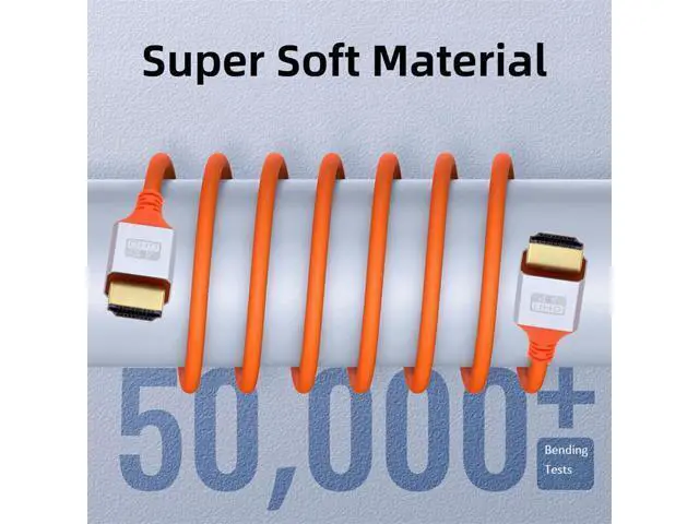 Alt view image 5 of 7 - HDMI 4K to HDMI Ultra Soft High Flex HDTV Cable Hyper Super Flexible Cord High Speed Type-A Male to Male for Computer HDTV 50cm