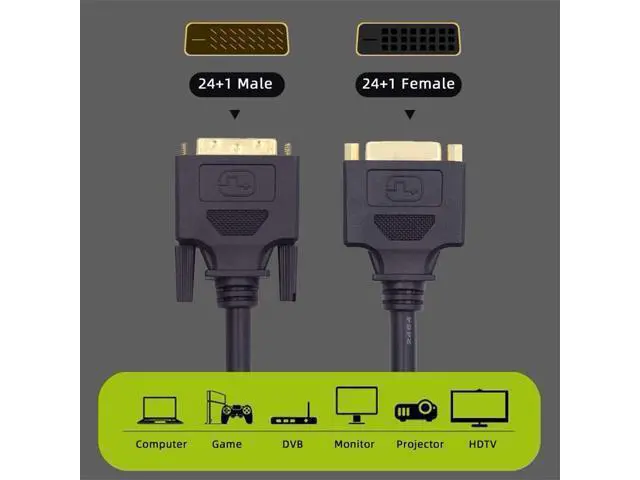 Alt view image 7 of 7 - DVI 24+1 Male to Female Extension Cable DVI-D Dual Link Digital Video for Monitor Graphics Card 50cm