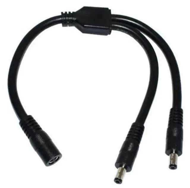 Main image of 2 way DC Power adapter Cable 5.5mmx2.1mm 1 female to 2 male Splitter connector Plug extension for CCTV LED strip light