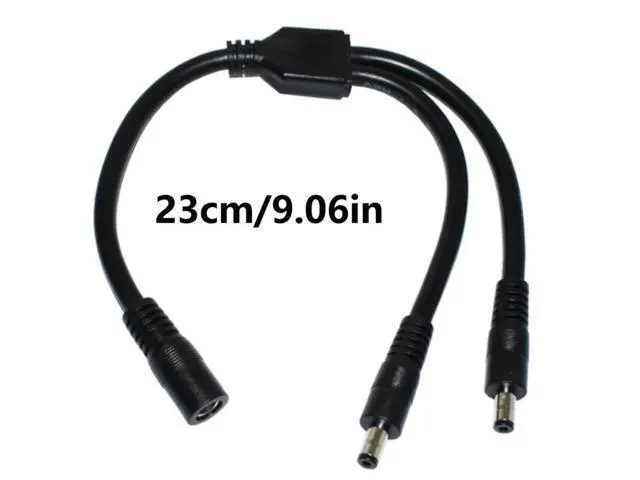 Alt view image 3 of 3 - 2 way DC Power adapter Cable 5.5mmx2.1mm 1 female to 2 male Splitter connector Plug extension for CCTV LED strip light