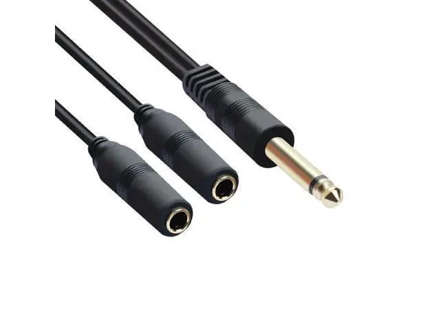 Alt view image 3 of 3 - 6.35 Mm Male To 2 6.35 Mm Female Adapter Cable 1/4 6.35mm Plug To Dual 6.35mm Jack Y Splitter Stereo Audio Cord