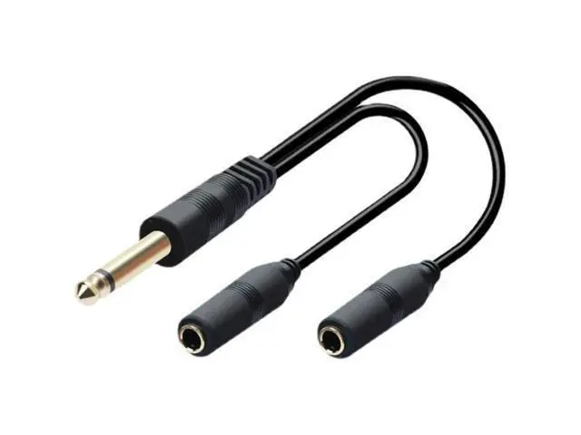 Alt view image 2 of 3 - 6.35 Mm Male To 2 6.35 Mm Female Adapter Cable 1/4 6.35mm Plug To Dual 6.35mm Jack Y Splitter Stereo Audio Cord