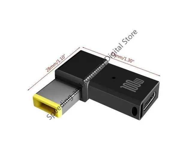 Alt view image 2 of 3 - 100W PD Type C Adapter Female To Square Tip Plug Converter USB-C Fast Charging Cable For Thinkpad DC Power Connector